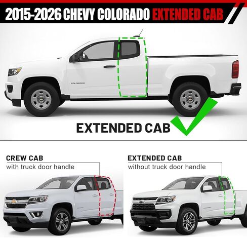 لوحات تشغيل مقاس 6 بوصات متوافقة مع 2015-2026 Chevy Colorado/Gmc Canyon Extended Cab Double Cab، لوحات تشغيل كولورادو Nerf Bars Side Steps Rock Slides مصنوعة من الفولاذ الكربوني. in Kuwait