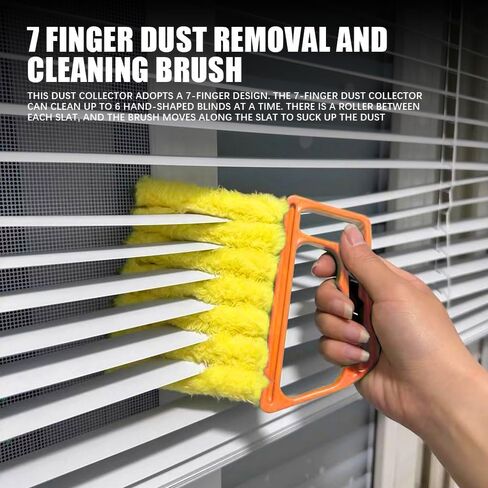 4PCS Window Venetian Blind Cleaner Duster Tool, Car Cleaning Kit, Washable 7 Fingers Dusting and Air Vent Cleaner, Hand-Held Window Shutter Air Conditioner Duster for Wood Blinds Fans Vents in Saudi Arabia