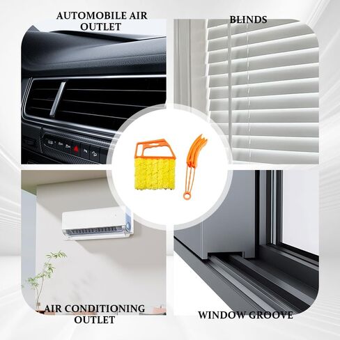 4PCS Window Venetian Blind Cleaner Duster Tool, Car Cleaning Kit, Washable 7 Fingers Dusting and Air Vent Cleaner, Hand-Held Window Shutter Air Conditioner Duster for Wood Blinds Fans Vents in Saudi Arabia