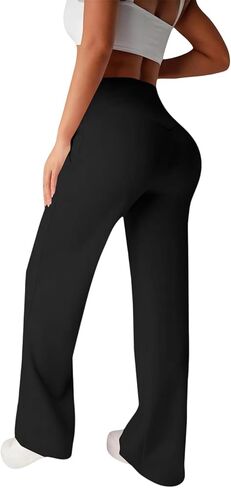 Wide Leg Yoga Pants for Women Bottoms Athletic High Waisted Activewear Wide Leg Workout Pilates Gym Yoga Pants in Saudi Arabia
