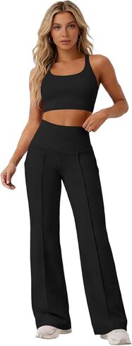 Wide Leg Yoga Pants for Women Bottoms Athletic High Waisted Activewear Wide Leg Workout Pilates Gym Yoga Pants in Saudi Arabia