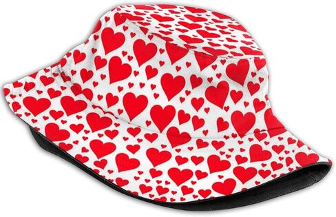 Valentine's Day Cap Heart Bucket Hats Heart Shaped Unique Design hat Beach Sun Proctection Hat for Women Men in Saudi Arabia
