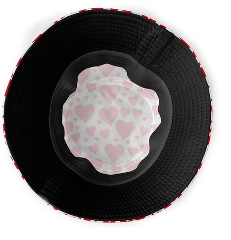 Valentine's Day Cap Heart Bucket Hats Heart Shaped Unique Design hat Beach Sun Proctection Hat for Women Men in Saudi Arabia