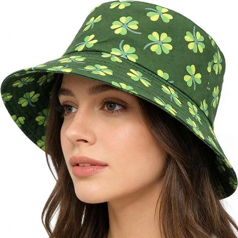 St Patricks Day Bucket Hat for Men and Women Adult Funny St Pattys Irish Green Shamrock Hats in Saudi Arabia
