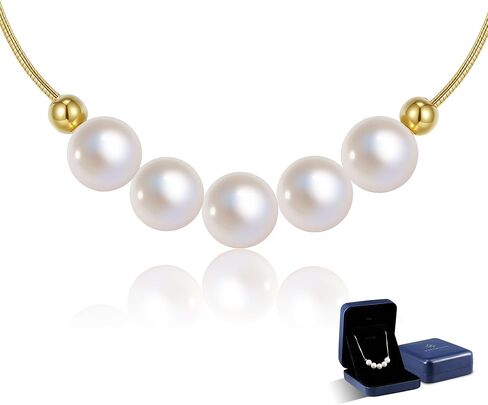 هدية للزوجة النسائية، 6-7 مم AAAA + قلادة لؤلؤ إديسون الحقيقية للنساء، مجوهرات قلادة من الفضة الاسترليني، مجوهرات الذكرى السنوية لعيد ميلاد الزفاف - أمي صديقة لها هدايا عيد الأم للنساء الأم in Kuwait