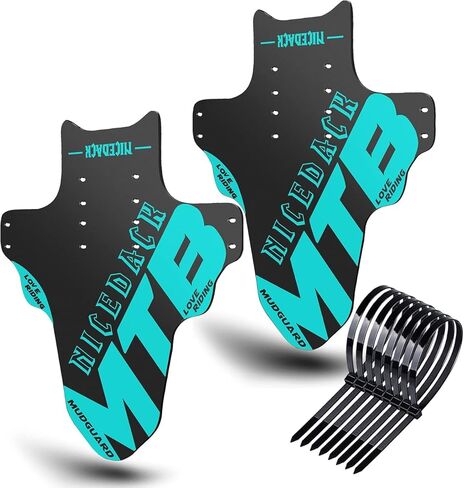 NICEDACK Mudguards Mountain Bike, 2 Pieces Mudguard Fit 20-29 Inch MTB Mudguard Front and Rear Compatible Bicycle Splash Guard (Red) in Kuwait