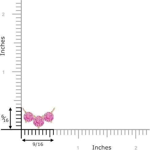 Angara Natural Pink Sapphire Pendant for Women | Classic Trio Round Pink Sapphire Necklace in 14K Solid Gold/Platinum With 18" Chain | Birthday, Anniversary, Gemstone Jewelry Gift in Saudi Arabia