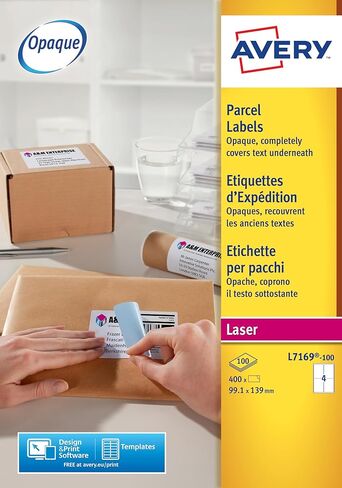Avery L7169-100 400x Labels 99.1 x 139.0 mm White for Laser Printers in Saudi Arabia