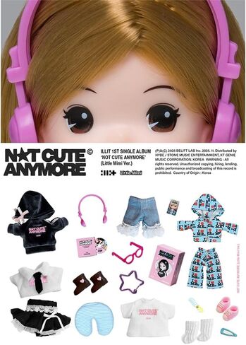 ILLIT [NOT CUTE ANYMORE أول ألبوم منفرد] (إصدار Little Mimi) + مجموعة 3 بطاقات فوتوغرافية إضافية in Kuwait