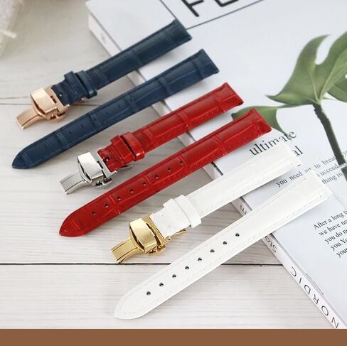 Women Leather Watch Strap For Omega De Ville Trésor III Speedmaster Seamaster Watch Band Men Butterfly Buckle Watch Chain in Saudi Arabia