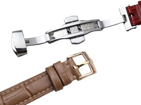 Women Leather Watch Strap For Omega De Ville Trésor III Speedmaster Seamaster Watch Band Men Butterfly Buckle Watch Chain in Saudi Arabia