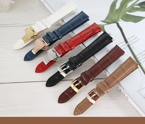 Women Leather Watch Strap For Omega De Ville Trésor III Speedmaster Seamaster Watch Band Men Butterfly Buckle Watch Chain in Saudi Arabia
