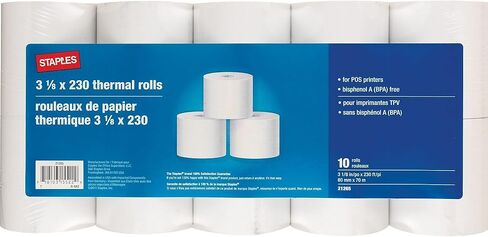 Staples Thermal Cash Register/Pos Rolls 3 1/8-Inch X 230-Ft 10/Pack, For Office, School & Home in Saudi Arabia