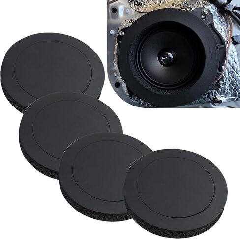 4 PCS Speaker Foam Enhancer, 6.5" Self-adhesive Slow Rebound Speaker Gasket, 5.5" ID 7.6" OD Enhanced Stereo Sound Modification Accessory, Universal for Cars (Black) in Saudi Arabia