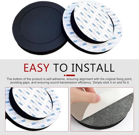 4 PCS Speaker Foam Enhancer, 6.5" Self-adhesive Slow Rebound Speaker Gasket, 5.5" ID 7.6" OD Enhanced Stereo Sound Modification Accessory, Universal for Cars (Black) in Saudi Arabia