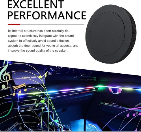 4 PCS Speaker Foam Enhancer, 6.5" Self-adhesive Slow Rebound Speaker Gasket, 5.5" ID 7.6" OD Enhanced Stereo Sound Modification Accessory, Universal for Cars (Black) in Saudi Arabia
