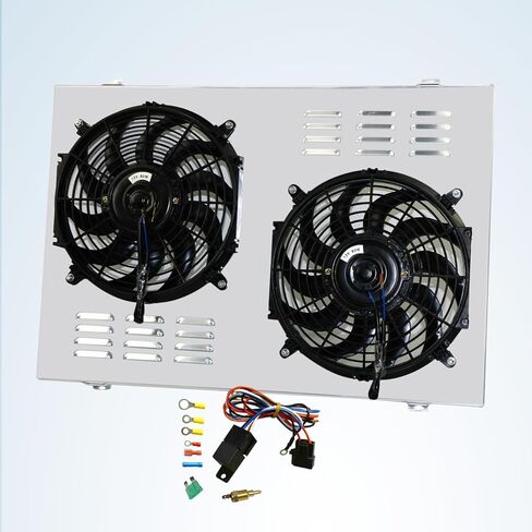 Aluminum Radiator Fan Shroud Relay Kit Compatible with 1977-1988 Chevy GMC Camaro Monte Carlo G-Body (Shroud Fan Relay kit) 3.2L 3.3L 3.8L 4.1L-7.5L V6 V8 in Kuwait