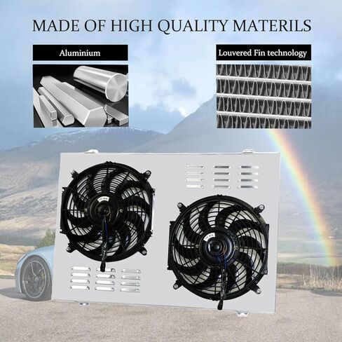 Aluminum Radiator Fan Shroud Relay Kit Compatible with 1977-1988 Chevy GMC Camaro Monte Carlo G-Body (Shroud Fan Relay kit) 3.2L 3.3L 3.8L 4.1L-7.5L V6 V8 in Kuwait