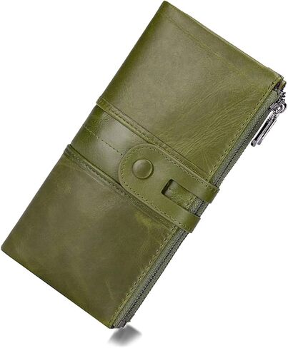 myfriday Women's RFID Blocking Genuine Leather Wallet, Bifold Long Clutch Wallet Money Clips Ladies Card Holder Purse in Saudi Arabia