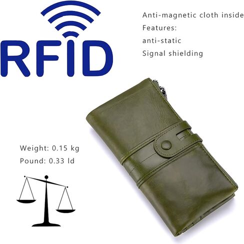 myfriday Women's RFID Blocking Genuine Leather Wallet, Bifold Long Clutch Wallet Money Clips Ladies Card Holder Purse in Saudi Arabia