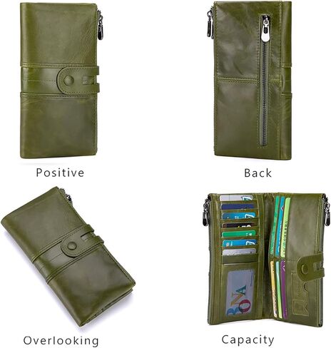 myfriday Women's RFID Blocking Genuine Leather Wallet, Bifold Long Clutch Wallet Money Clips Ladies Card Holder Purse in Saudi Arabia