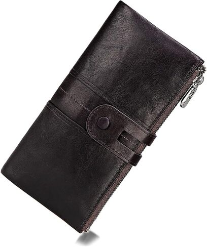 myfriday Women's RFID Blocking Genuine Leather Wallet, Bifold Long Clutch Wallet Money Clips Ladies Card Holder Purse in Saudi Arabia