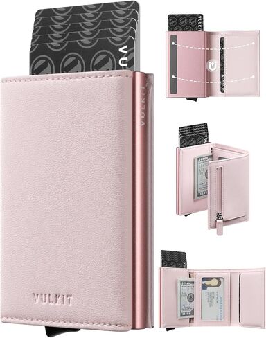VULKIT Pop up Wallet Minimalist Cash Wallets RFID Blocking Leather Smart Credit Card Holder with Magnetic Closure for Women (Lavender) in Saudi Arabia