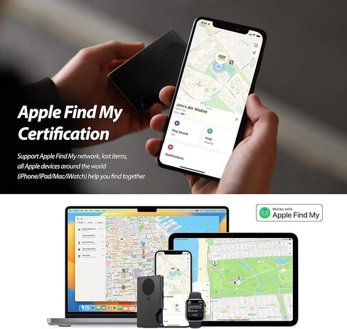 محفظة هوائية للرجال: شريحة Airtag مدمجة وابحث عن محفظتي النحيفة المتوافقة، حامل بطاقات بسيط يحجب RFID مع مشبك نقود قابل للفصل، محفظة تتبع مضادة للسرقة، أسود in Kuwait