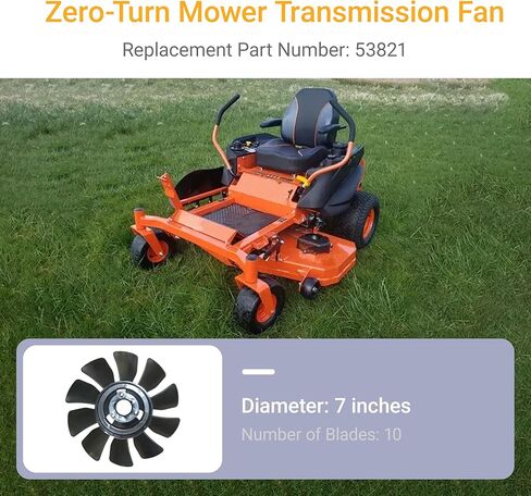 مروحة نقل بديلة مقاس 7 بوصات ذات 10 شفرات 53821 تناسب Hydro Gear، Ariens، Gravely، Scag Liberty Z، Bad Boy MZ، Hustler Raptor XDX Zero-Turn Mower in Saudi Arabia