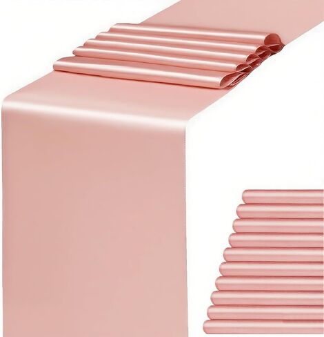 Sage Green Table Runner 10 Pack - Satin Table Runners 12 x 108 Inches Long for Wedding Parties Birthday Meeting Events Decorations in Kuwait