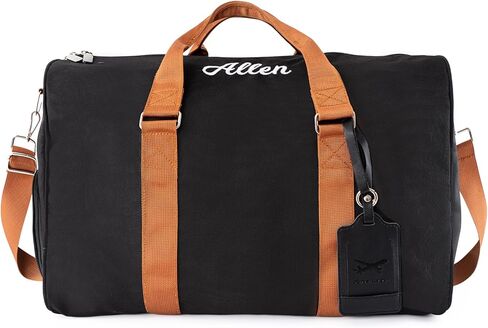 Travel Duffle Bag Set for Men Boys Personalized Weekender Overnight Bag with Embroidered Name - Custom Canvas Duffle Bag with Toiletry Bag and Shoe Compartment for Travel Trip Workout (Blue) in Saudi Arabia