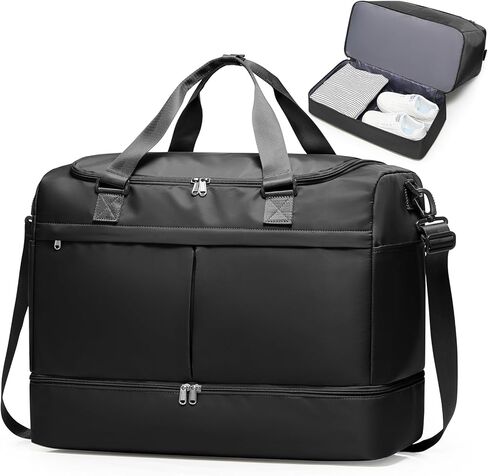 Large Travel Duffel Bag, Weekender Bag for Women with Shoe Compartment & Toiletry Bag, Overnight Carry on Bag for Travel, Gym, Hospital, Business,Peacock Blue in Saudi Arabia