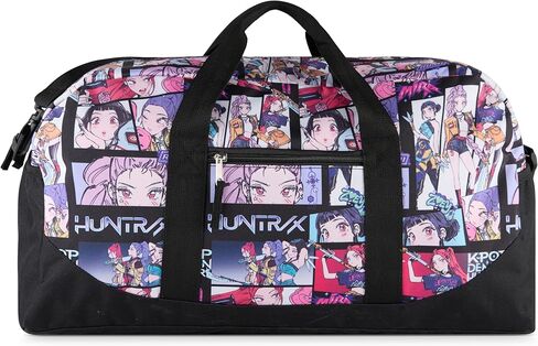 K-Pop Demon Hunters Duffle Bag, 20x10.5x9 Inch Travel Weekender Bag with Anime Character Print, Multi Color Dance Gym Sports Bag with Side Pockets in Saudi Arabia