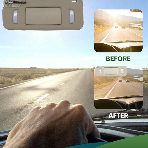 حاجب شمس رمادي للسائق على الجانب الأيسر مع ضوء متوافق مع Suburban 1500 2500 Tahoe Sierra Yukon XL Escalade 2007-2014 22850306 22850310 in Kuwait