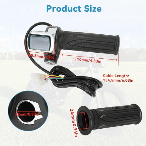 48V Half Twist Throttle Ebike with Ignition Key Lock and LED Display Replacement for Electric Bike Motorcycle Electric Scooter, 3 Pin E Bike Throttle Grip for Mountain Bike Bicycle Parts in Saudi Arabia