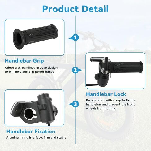 48V Half Twist Throttle Ebike with Ignition Key Lock and LED Display Replacement for Electric Bike Motorcycle Electric Scooter, 3 Pin E Bike Throttle Grip for Mountain Bike Bicycle Parts in Saudi Arabia