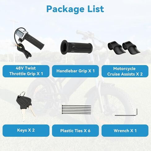 48V Half Twist Throttle Ebike with Ignition Key Lock and LED Display Replacement for Electric Bike Motorcycle Electric Scooter, 3 Pin E Bike Throttle Grip for Mountain Bike Bicycle Parts in Saudi Arabia