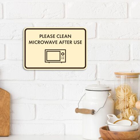 Classic Framed Please Clean Microwave After Use Sign (Brushed Silver) - Small in Saudi Arabia