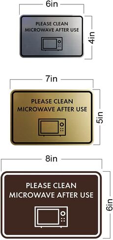 Classic Framed Please Clean Microwave After Use Sign (Brushed Silver) - Small in Saudi Arabia