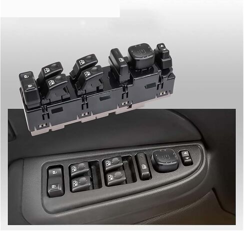 15883319 Master Power Window Switch With Folding Mirror Compatible With Hummer H2 Chevrolet Suburban GMC Yukon Sierra 2003 2004 2005 2006 in Kuwait
