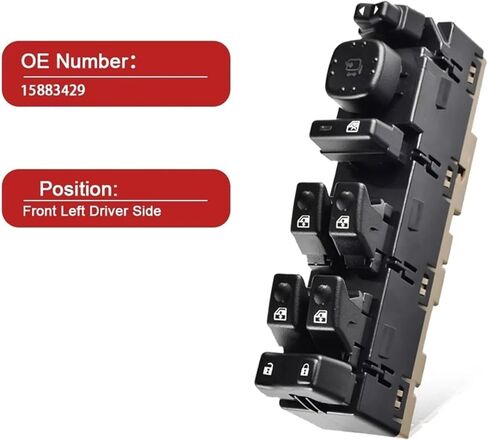 15883429 Front Left Master Power Window Switch Module Door Lock With Folding Mirror Compatible With Hummer H2 2003 2004 2005 2006 2007 in Kuwait