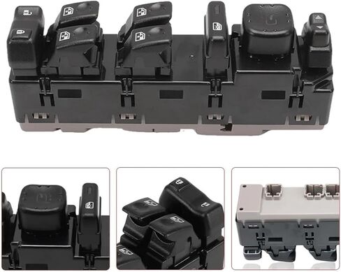 15883429 Front Left Master Power Window Switch Module Door Lock With Folding Mirror Compatible With Hummer H2 2003 2004 2005 2006 2007 in Kuwait