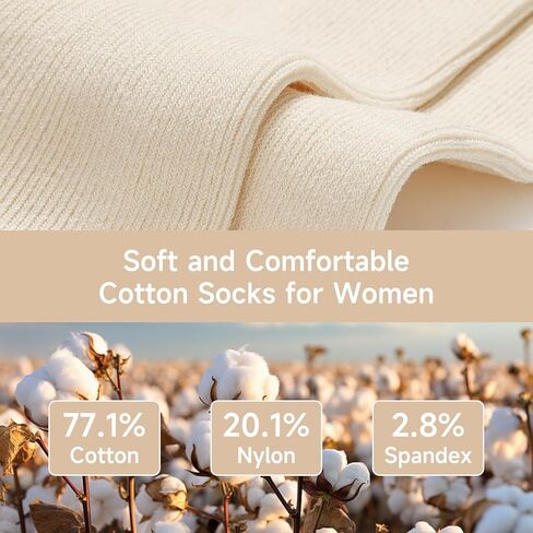 BEAU TODAY Womens Ruffle Crew Socks, Lovely Slouchy Soft Frilly Lettuce Trim Turn Cuff Cotton Calf Socks for Women in Saudi Arabia