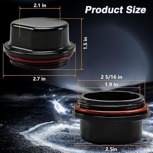 2Pcs Trailer Bearing Dust Cap Wheel Hub Grease Cover with O-Ring Compatible with Dexter Vortex Trailer, Marine Boat & Other Hub Kits Replace#: 81143 48355v K71-G01-73 in Saudi Arabia