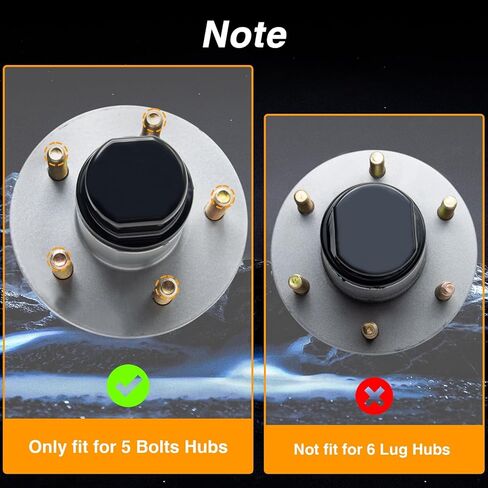 2Pcs Trailer Bearing Dust Cap Wheel Hub Grease Cover with O-Ring Compatible with Dexter Vortex Trailer, Marine Boat & Other Hub Kits Replace#: 81143 48355v K71-G01-73 in Saudi Arabia