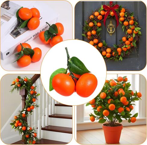 10 Clusters Artificial Mini Orange Simulation Decorative Tangerine Kitchen Table Fake Orange Realistic Artificial Fruit Oranges Faux Fruit for Home Party Kitchen Festival Decor in Saudi Arabia