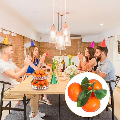 10 Clusters Artificial Mini Orange Simulation Decorative Tangerine Kitchen Table Fake Orange Realistic Artificial Fruit Oranges Faux Fruit for Home Party Kitchen Festival Decor in Saudi Arabia