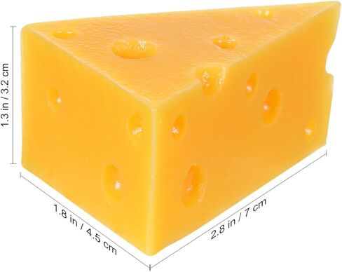 balacoo Artificial Cheese Model, Resin Faux Triangular Cheese Ornament, Simulation Cheeseblock for Bakery Shop Display Decor, Food Props for Home Retail Christmas, 2.55 X 1.77 X 1.37 Inch in Saudi Arabia