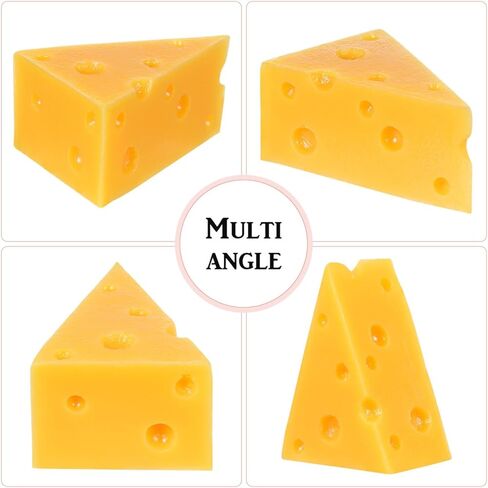 balacoo Artificial Cheese Model, Resin Faux Triangular Cheese Ornament, Simulation Cheeseblock for Bakery Shop Display Decor, Food Props for Home Retail Christmas, 2.55 X 1.77 X 1.37 Inch in Saudi Arabia