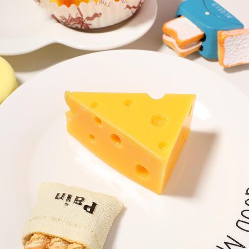 balacoo Artificial Cheese Model, Resin Faux Triangular Cheese Ornament, Simulation Cheeseblock for Bakery Shop Display Decor, Food Props for Home Retail Christmas, 2.55 X 1.77 X 1.37 Inch in Saudi Arabia